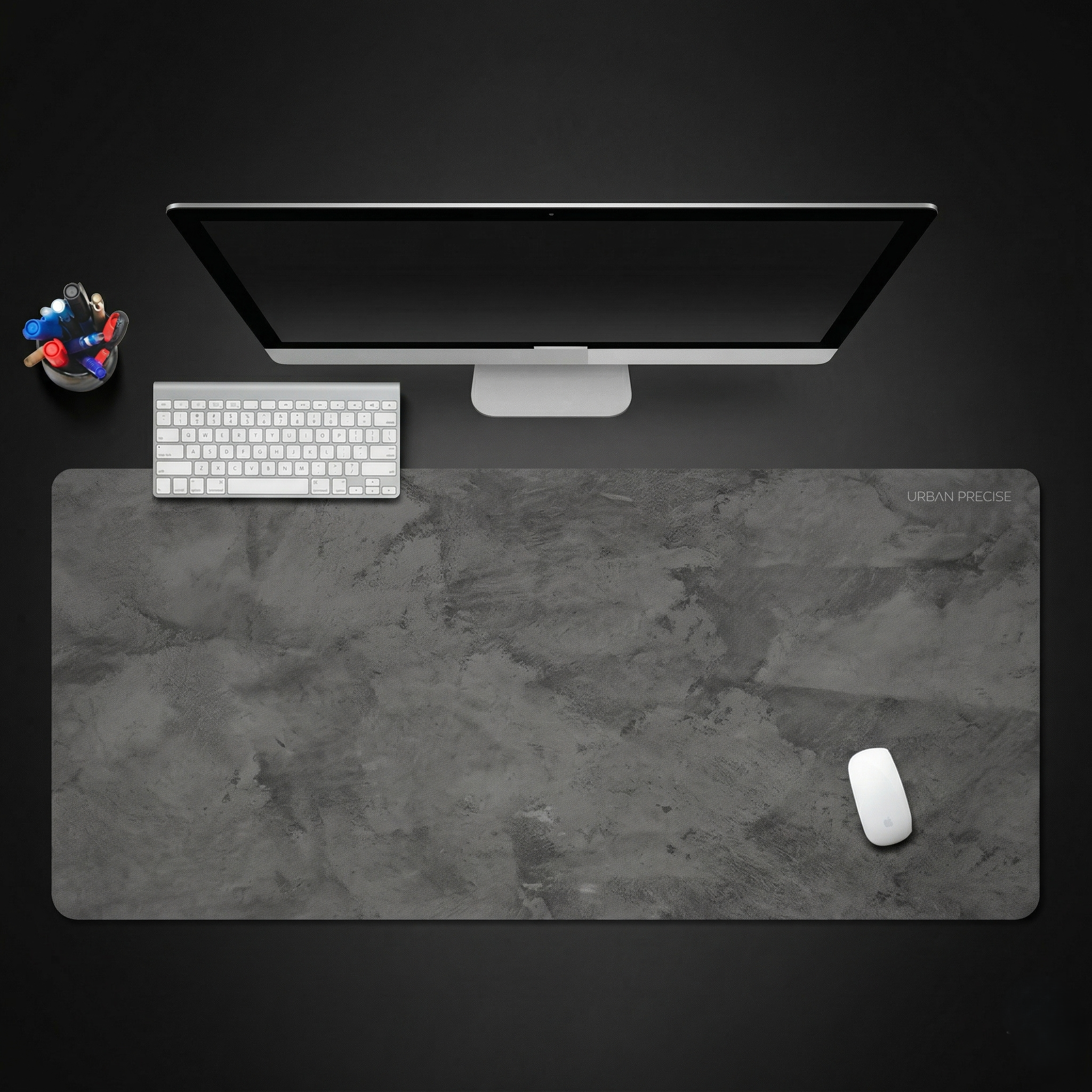 Gray Series Mouse Pad, Overlocked Edges, Desk Mat for PC & Laptop