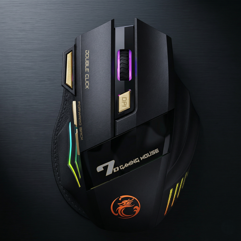 Rechargeable Silent Click Bluetooth Gaming Mouse with 2.4GHz USB