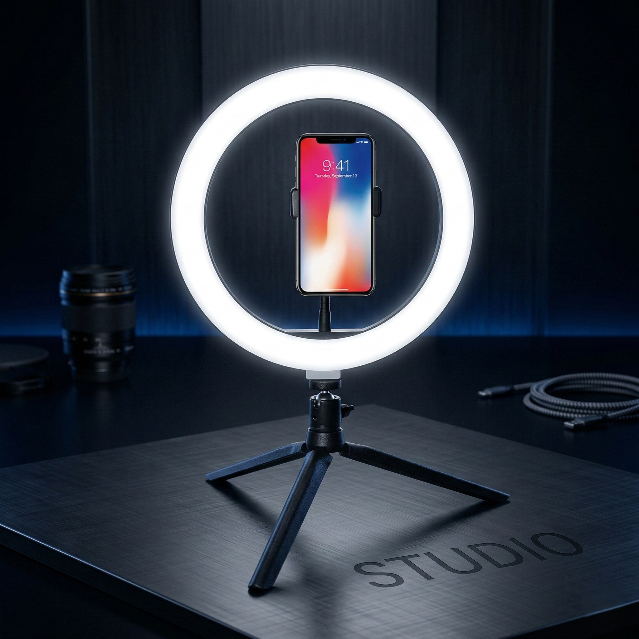 10 Inch LED Ring Light with Adjustable Stand