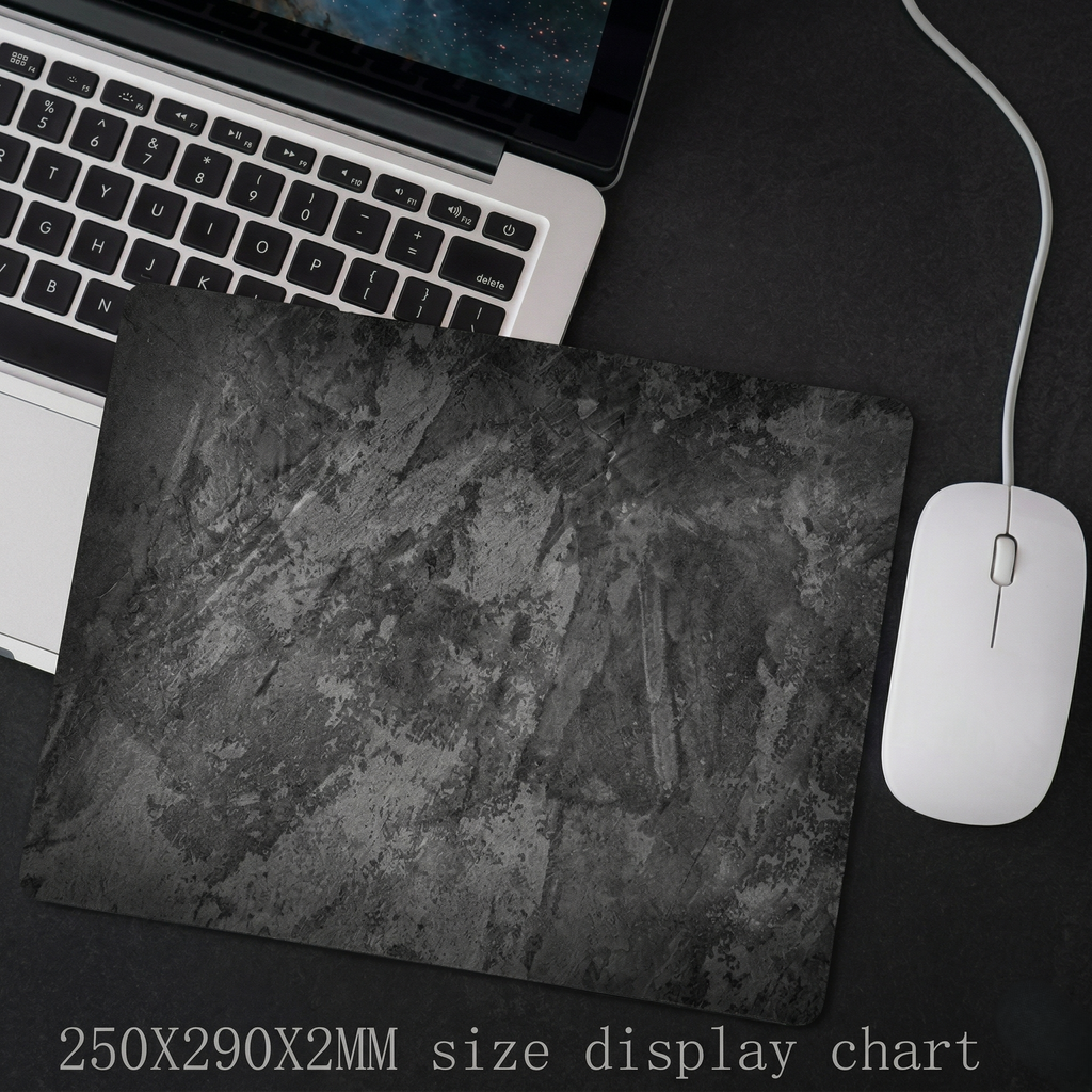 Gray Series Mouse Pad, Overlocked Edges, Desk Mat for PC & Laptop