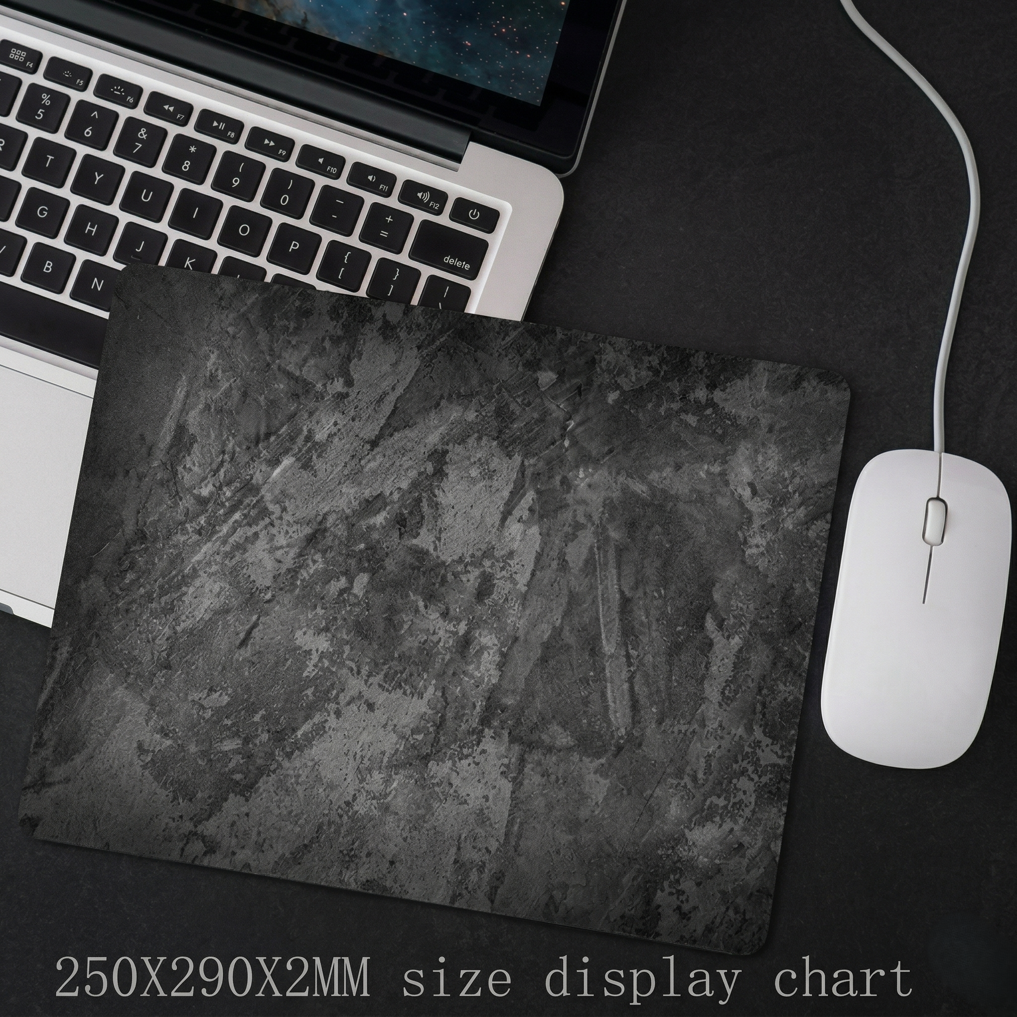 Gray Series Mouse Pad, Overlocked Edges, Desk Mat for PC & Laptop