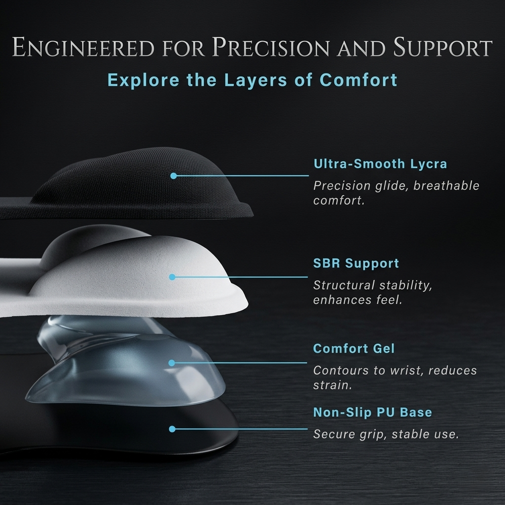 Ergonomic Gel Wrist Rest Mouse Pad – Non-Slip Base