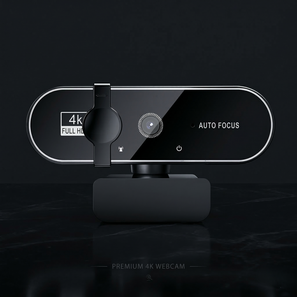 Ultra HD 4K Autofocus Webcam | Built-in Mic for Streaming & Office