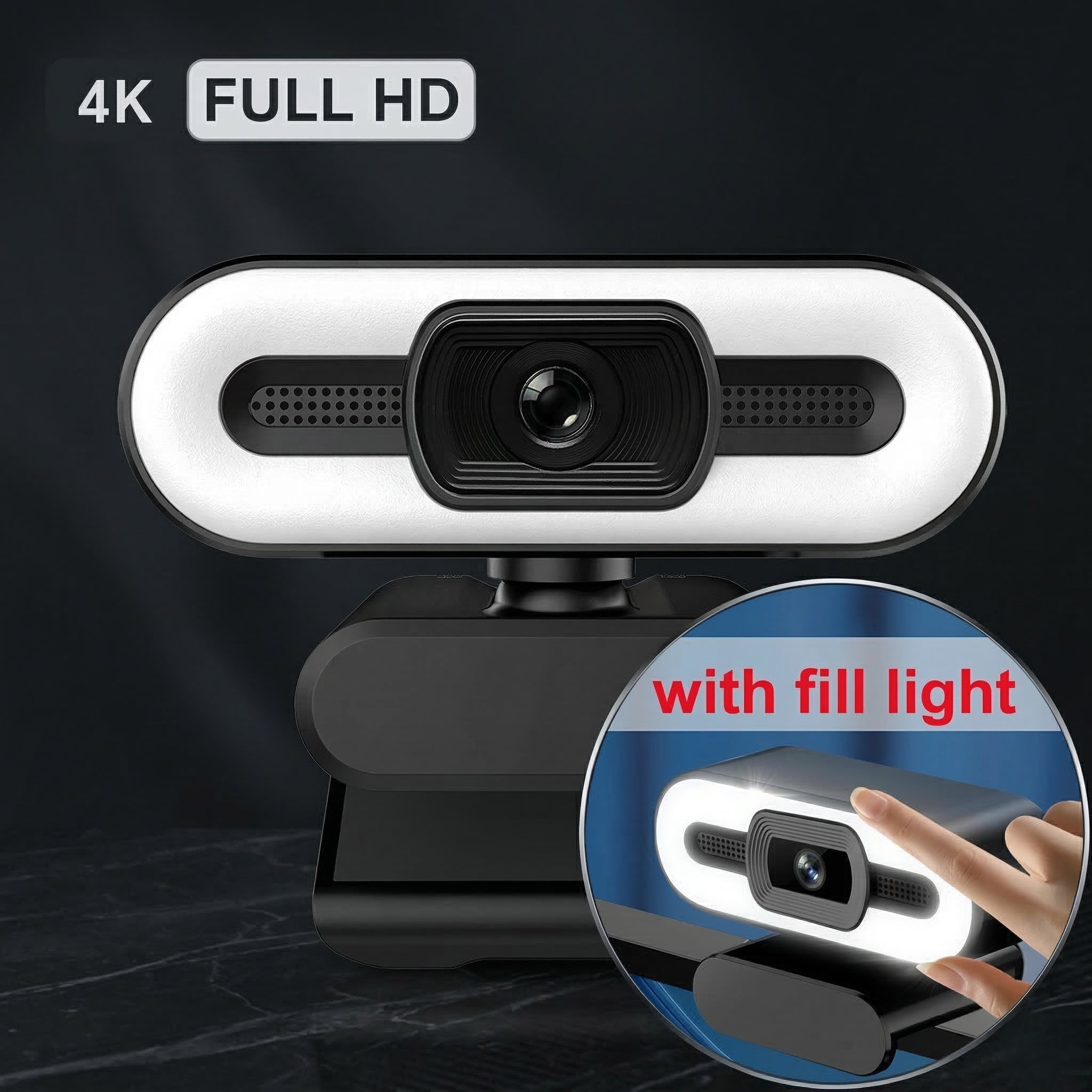 Ultra HD 4K Autofocus Webcam | Built-in Mic for Streaming & Office