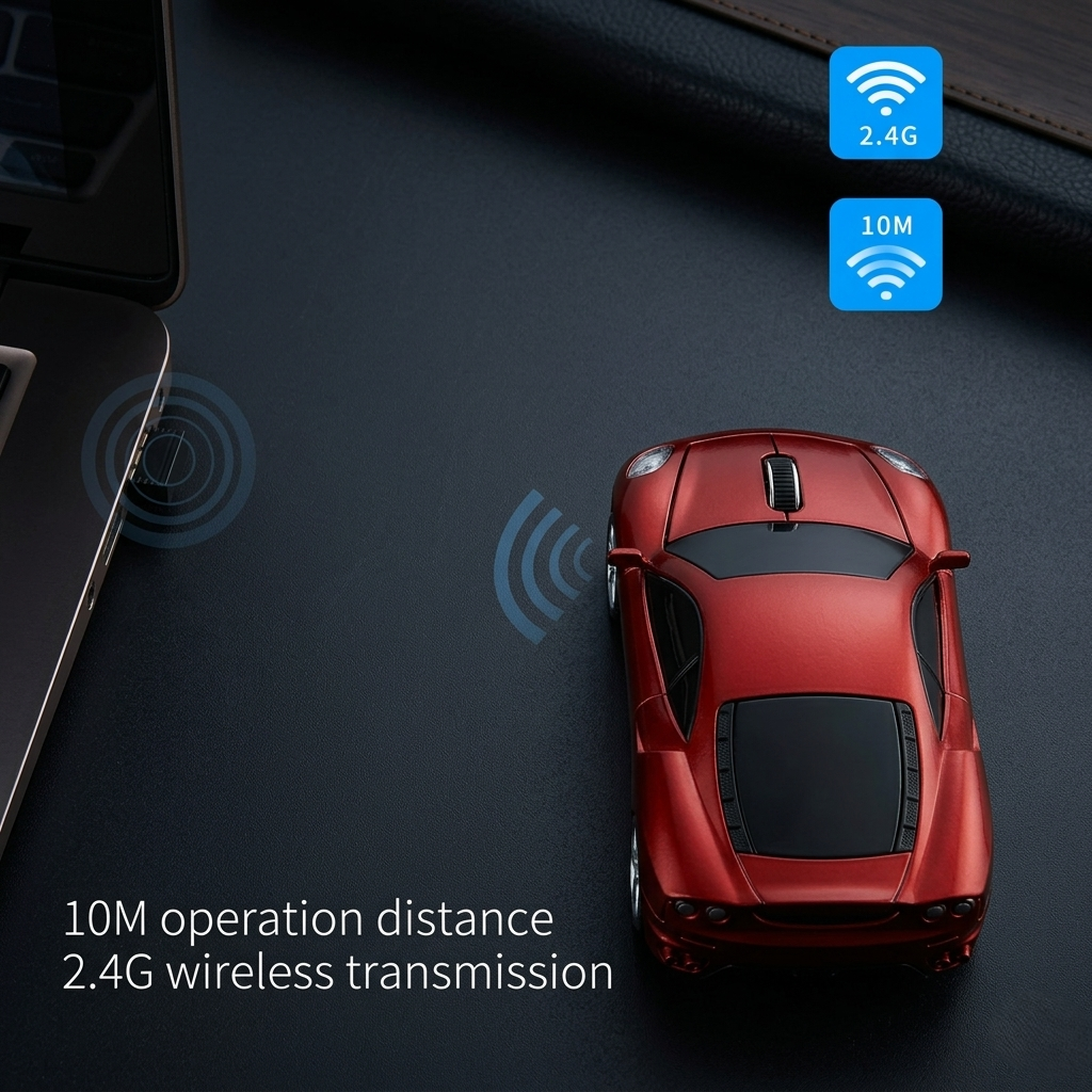 Portable Car‑Shaped 2.4G Optical USB Wireless Mouse