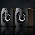 RGB Gaming Speakers for PC, HIFI Stereo Sound Box with LED Light & Microphone