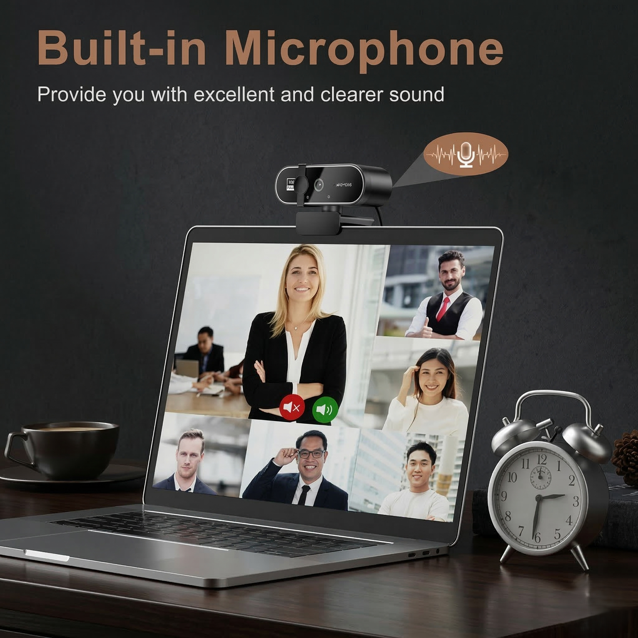 Ultra HD 4K Autofocus Webcam | Built-in Mic for Streaming & Office