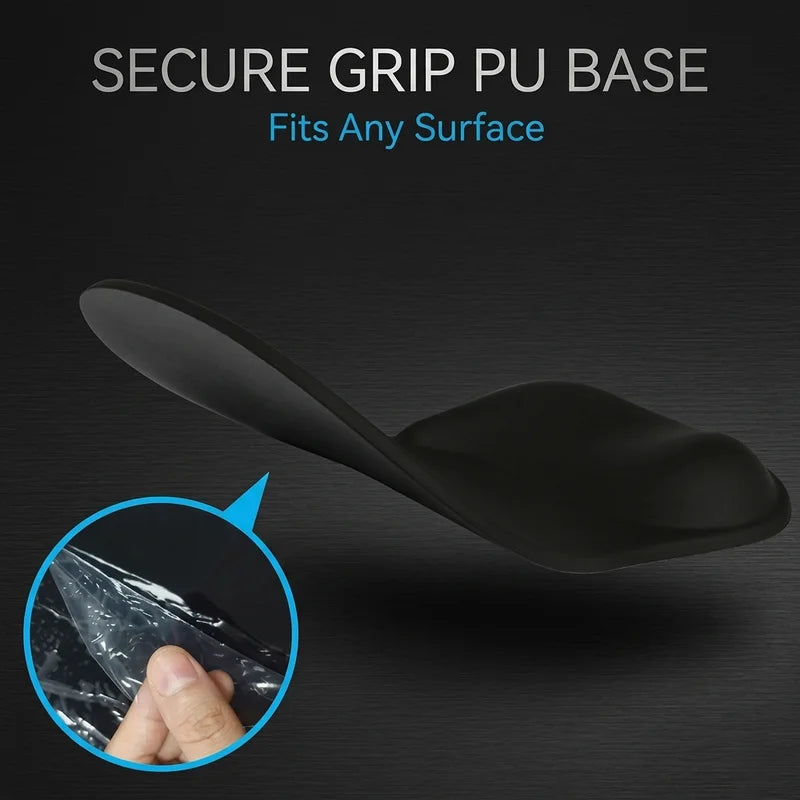 Black secure grip PU base with text on a dark background