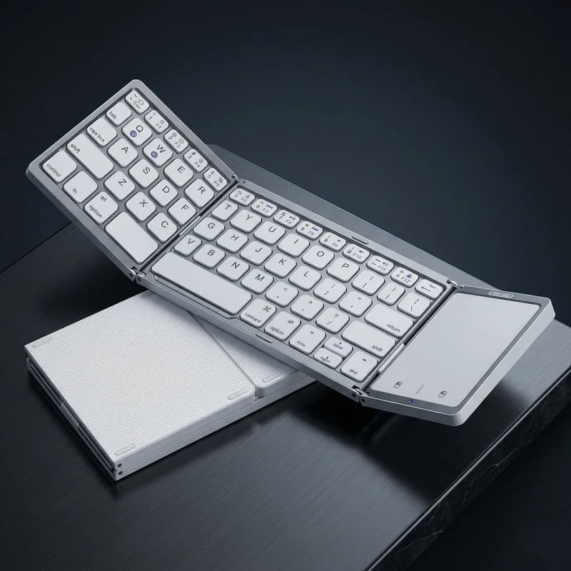 Foldable keyboard on a dark surface