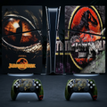 Jurassic Park PS5 Slim Disc Edition Vinyl Skin Set For Console & 2 Controller Decal Covers