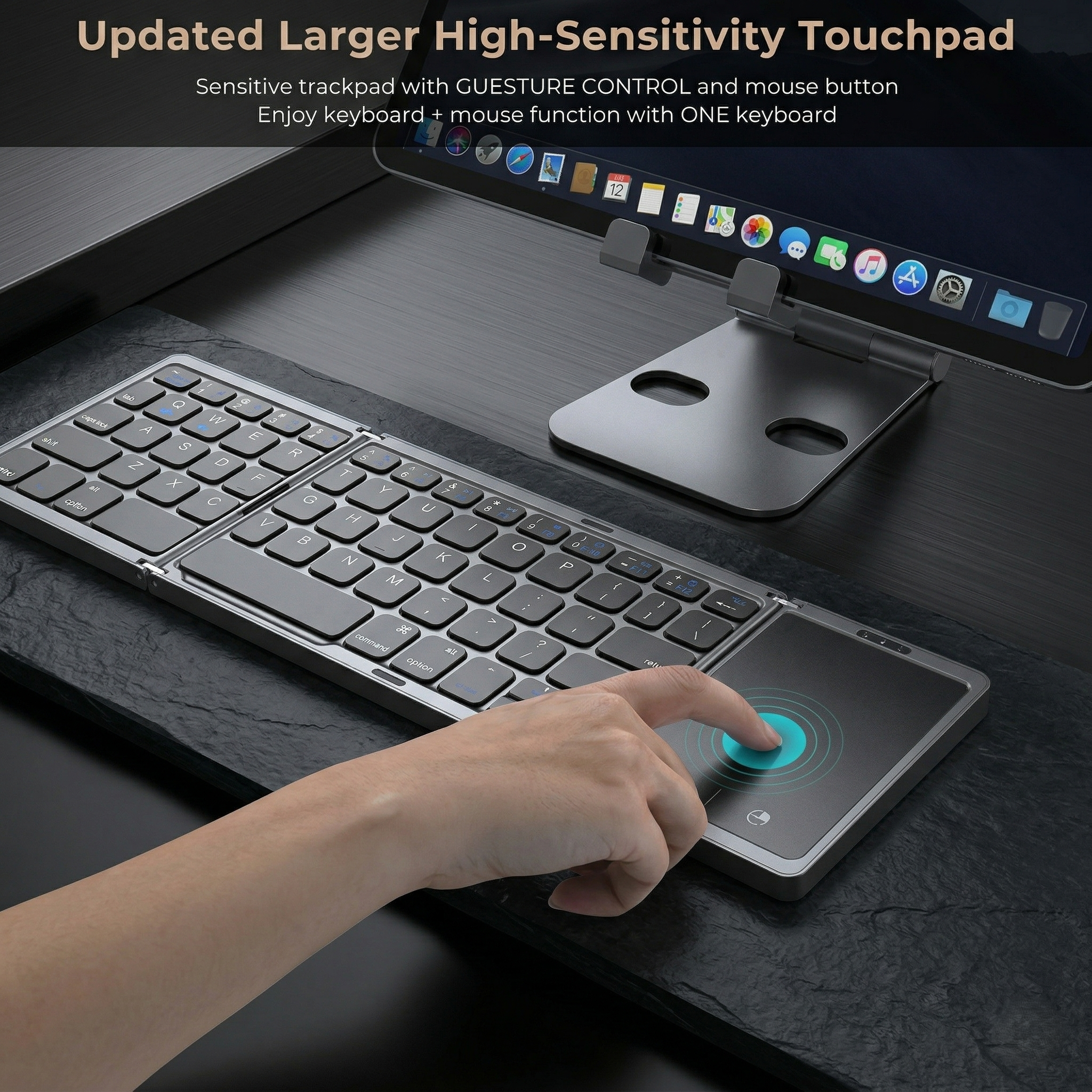 Foldable Wireless Bluetooth Keyboard for PC, Mac, Smartphone, Windows & iOS/Android