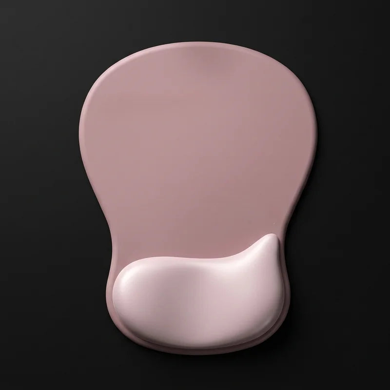 Pink wrist rest on a black background