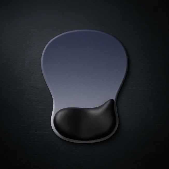 Black wrist rest on a dark textured surface